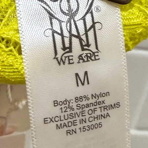 Free People x HAH collab bralette in cool lemon chartreuse color M - Picture 4 of 5